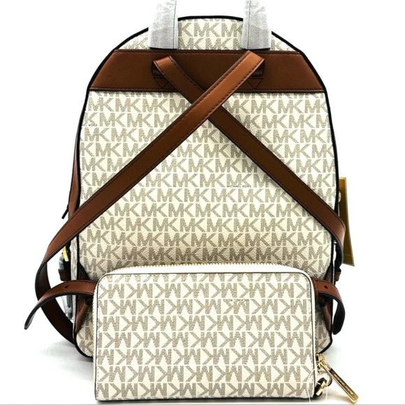 Michael Kors Medium Jaycee Zip Packet Backpack & Large Flat MF Phone Case Wallet - Picture 6 of 15